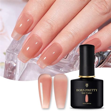 BORN PRETTY 10ML UV Nagellack Shellac Rosa Jelly Nude。